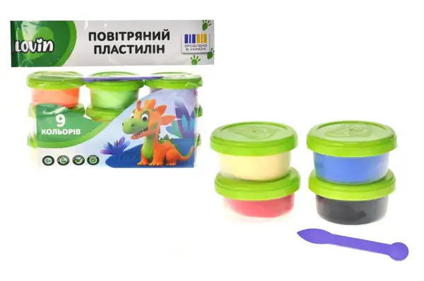 Набір для ліплення з легким пластиліном 7000218 в стаканах, 9 кольорів LOVIN купити