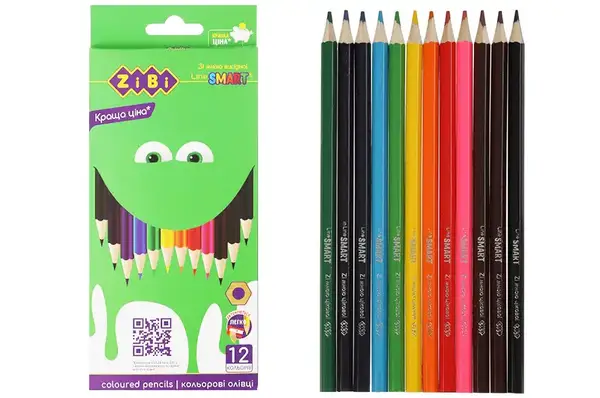 Олівці кольорові ZIBI ZB.2424 12 кольорів SMART Line купити недорого в Україні, фото 2