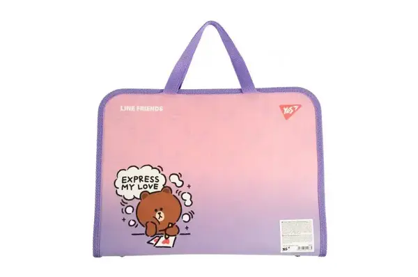 Папка-портфель 492315 FC на блискавці з тканинними ручками "Line Friends" Yes купити недорого в Україні, фото 3