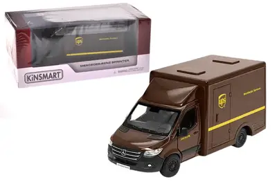 Модель легкова MERCEDES-BENZ Sprinter (UPS Edition) 5'' KT5476W металева, інерц., відкр.двері, в коробці купити