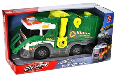 Машина сміттєвоз RJ2819 інерційна, озвучена, зі світлом, в коробці YG Toys купити