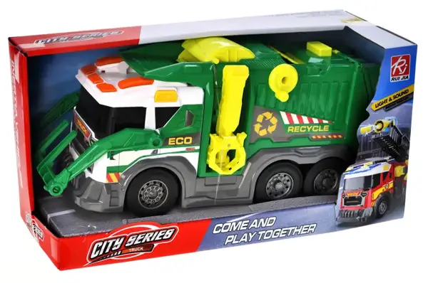 Машина сміттєвоз RJ2819 інерційна, озвучена, зі світлом, в коробці YG Toys купити
