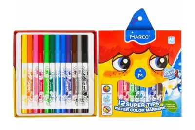 Водні фломастери Marco 1630-12CB, 12 кольорів Super Washable купити
