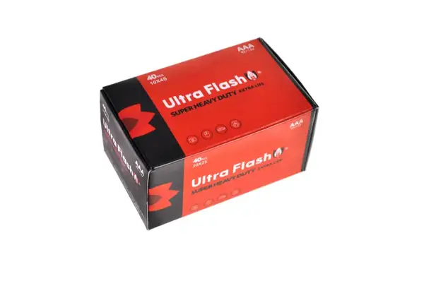 Батарейка Ultra Flash R03 AAА сольова пальчик 40шт/уп, ціна за спайку 4 шт купити недорого в Україні, фото 3