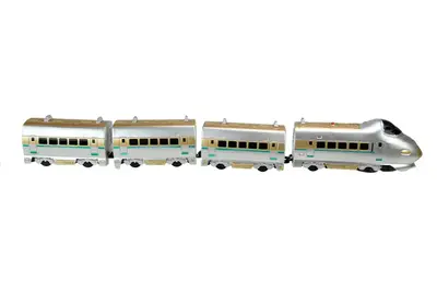 Потяг 757Р МЕТЕОР з трьома вагонами, на батарейках, ковпак р.74x9x11 см купити