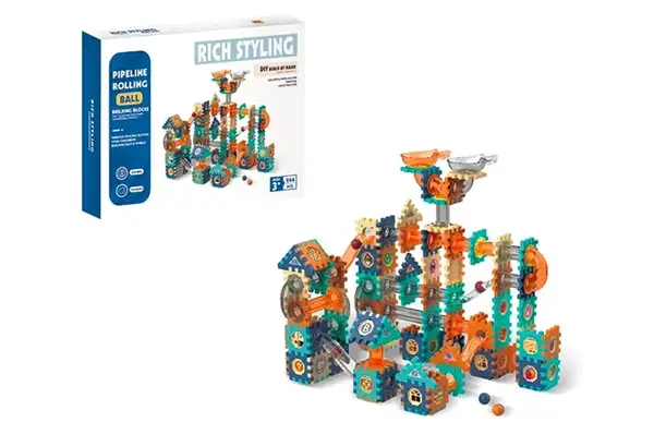 Конструктор-лабіринт "Кулькотрек" 246дет в коробці E024 р.48*37*8см купити