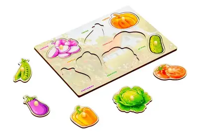 Сортер-вкладиш Puz-88740 "Овочі"дерев'яний PuzzleOk купити