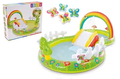 Ігровий центр INTEX "Мій сад" з фонтаном, надувними іграшками та гіркою 57154 р.290*180*104см купити