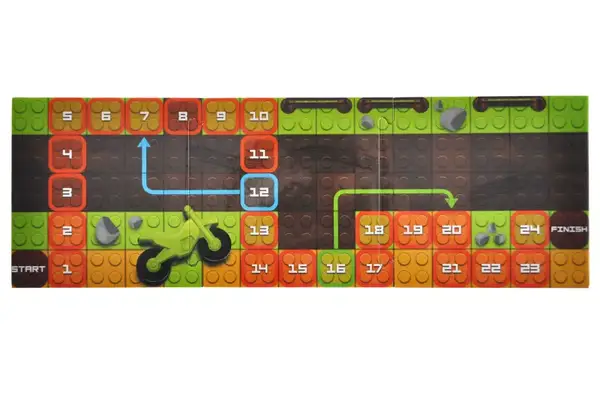 Конструктор блочний QB300-103 "Block&Steps: Мототрек" + ходилка і меморі гра 3в1, 40дет. qbee купити недорого в Україні, фото 9