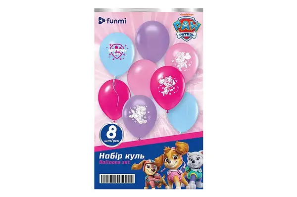 Набір з 8 повітряних кульок 23593 Paw Patrol "Birthday Girl" 12"(30 см) ТМ "funmi" купити