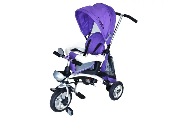 OUTLET Велосипед 3-колісний з ручкою і функцією повороту сидіння TURBO TRIKE М3212А(фіолетовий,бірюзовий) купити недорого в Україні, фото 3