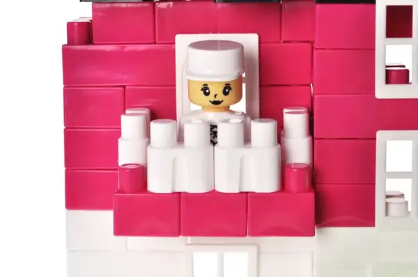 Конструктор блочний QB300-206 "Block&Steps: Рожева Вілла" + ходилка і меморі гра 3в1, 124дет. qbee купити недорого в Україні, фото 6