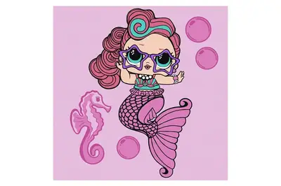 Набір для розпису по номерах для дітей "L.O.L. Surprise! Mermaids Waves" 40х40 см. KHO6266 купити