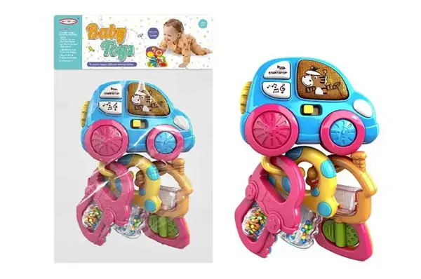 Брязкальце 8431A-2 легкова з ключиками батарейка, музика, світло, в пакеті р.25x19 см купити