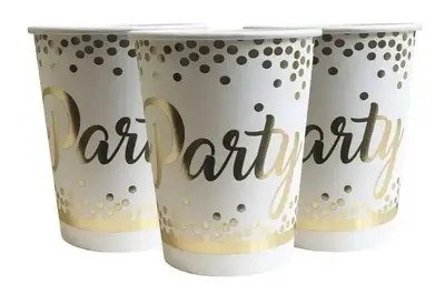 Паперові стаканчики 'Party' з золотим конфеті 10шт. купити