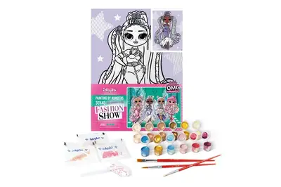 Набір для розпису по номерах для дітей "L.O.L. Surprise! O.M.G. Fashion show Lady Braids" зі стразами 30х40 см. KHO6272 купити