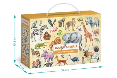 Пазл Монтессорі - 200 елм.- "Тварини Сафарі" 300628 DoDo купити