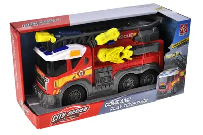 Машина інерційна RJ2820 "Пожежна" озвучена, зі світлом, в коробці YG Toys купити