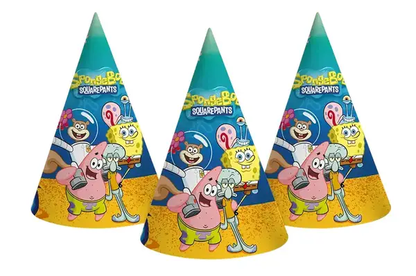 Ковпачки паперові Sponge Bob "Губка Боб і друзі" кольорові ТМ "funmi" (6 шт) купити