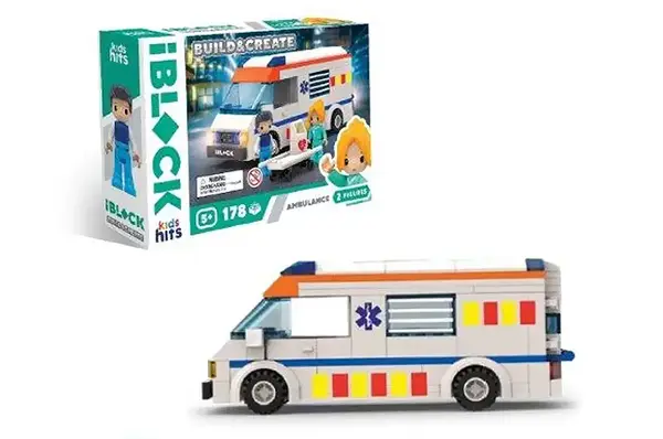 Конструктор Kids hits IBLOCK JUNIOR KH17/001/1 178 деталей Міська швидка допомога короб. 24*16*6см купити