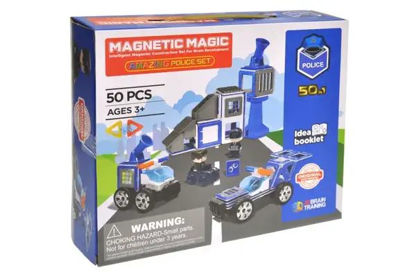 Конструктор магнітний "Поліція" 50дет LQ663 р.28,5*24,5*8см купити