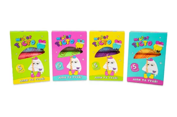 Набір для творчості "Містер тісто" 5 кольорів, в блоці 6 шт 41011 STRATEG купити недорого в Україні, фото 2