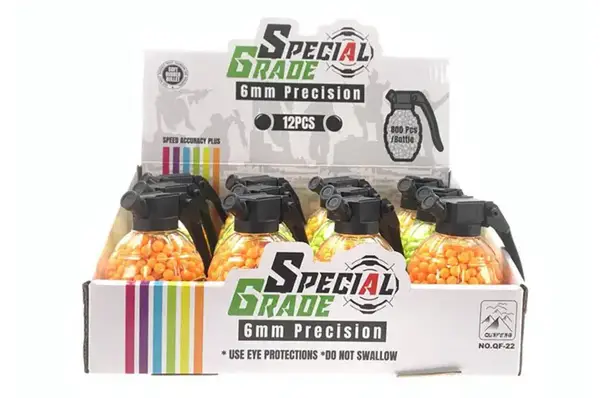 Кульки м'які QF-22 12 баночок, у баночці 800 куль, коробка 24,5*19*10 см купити