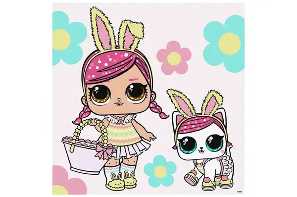 Набір для розпису по номерах 40x40 см KHO1102 "L.O.L. Spring Bling Hops with Kittea" Ideyka купити