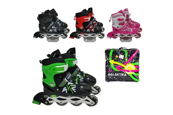 Ролики RS-0036 L (39-42) PU колеса світяться, розсувні, пластик, носок, алюмінієва основа, ABEC-7, 4 кольори, сумка купити