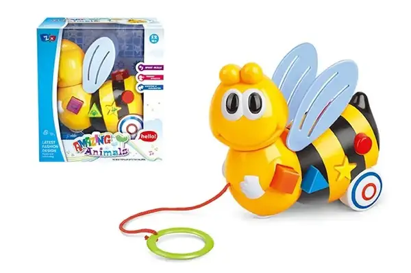 Каталка 240B "Бджілка" зі шнурком, музична, зі світлом, в коробці р.17x9,5x16 см купити