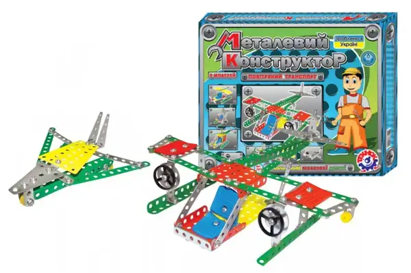 Конструктор металевий 1042 "Повітряний транспорт" 191 дет. в коробці ТЕХНОК купити недорого в Україні, фото 2