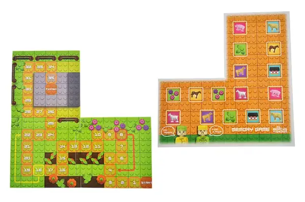 Конструктор блочний QB300-005 "Block&Steps: Весела Ферма" + ходилка і меморі гра 3в1, 79дет. qbee купити недорого в Україні, фото 5